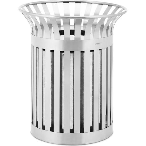 Cestino per esterni 73 x 73 x 85 cm rotondo grande in acciaio zincato acciaio inox 140009750
