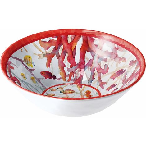 Regalo Italiano Ciotola Melamina Shell D 21,5 Cm H 8 Cm Rosso 1 Pz