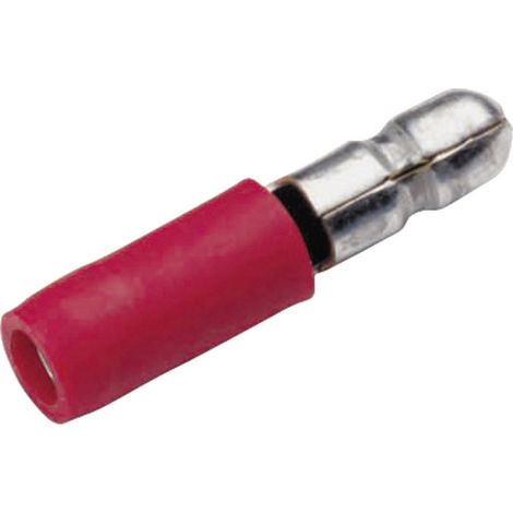 Cimco 180300 Rundstecker 0.50 mm² 1 mm² Stift-Ø: 4 mm Teilisoliert Rot 1 St.