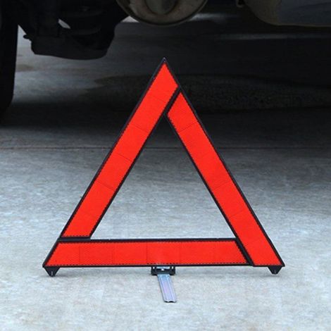 Triangle de présignalisation voiture - Triangle de présignalisation réfléchissant - Trépied vertical réfléchissant pliable Femeo (1/5)