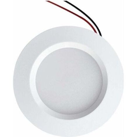 Mini spot LED encastré, trou de 55 mm, diamètre de 68 mm, compact, 3 W, 12 V CC, étanche, IP54, pour salle de bain, cuisine et meubles (aluminium, blanc naturel 4000 K) [Classe énergétique E]