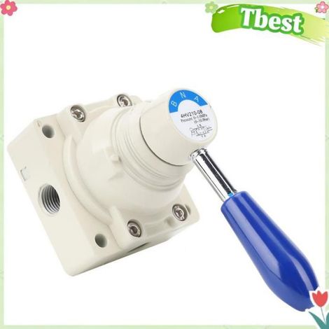 Tbest Valve Vanne de Contrôle des Flux D'air, Vanne D'air 4HV210-08, 4 Voies, 2 Positions, Levier Manuel, Action electronique pour (1/4)