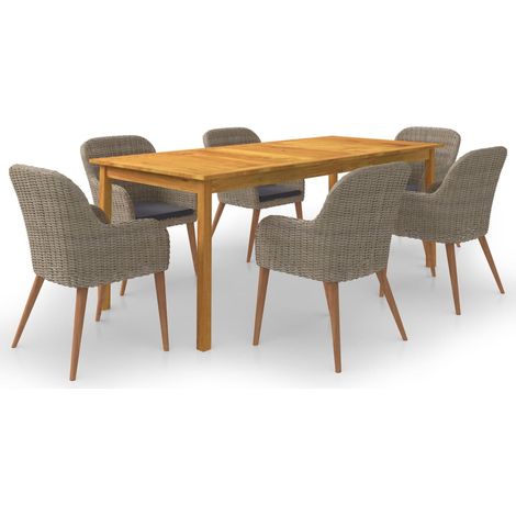 7-tlg. Garten-Essgruppe Braun vidaXL (1/5)