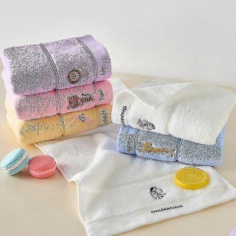 Lot de 4 serviettes de bain bébé en coton, motif dessin animé, teinture réactive saine, douces et hygiéniques. (1/5)