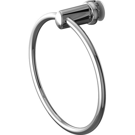 Porte-serviettes anneau chromé pour radiateur sèche-serviettes tubes plats (1/3)