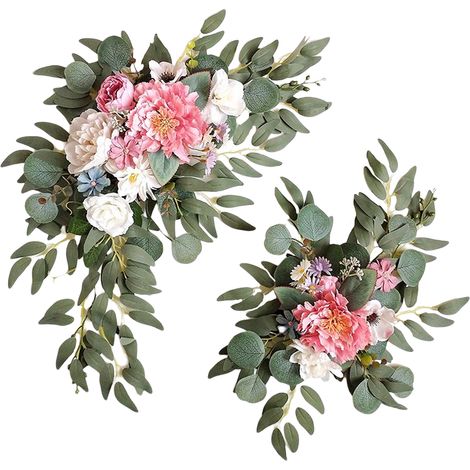 Swags de fleurs artificielles, roses élégantes, arc de mariage, pour Arrangement, décoration d'arrière-plan (1/5)