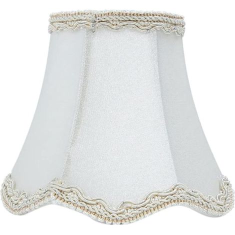 CCYKXA Lampenschirm, 1 Stück, weißer Stoff, zum Anclipsen, Wandleuchter, Kerzenleuchter, achteckig, glockenförmig, Nachttisch- und Wohndekoration für Steh- und Tischlampen, 13 x 12 x 8 cm