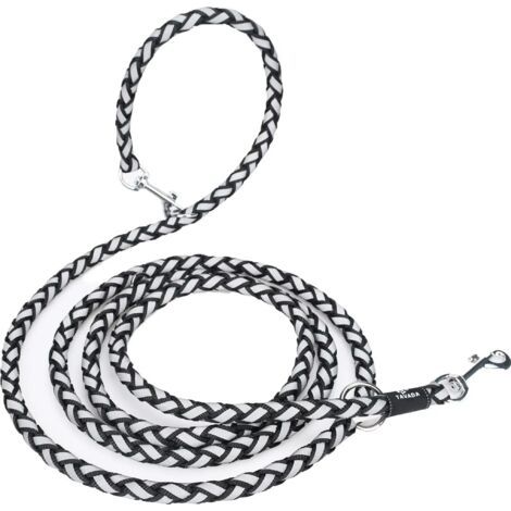 Laisse pour chien avec bandes réfléchissantes - Laisse double en nylon avec 2 mousquetons - 2,5 m ajustable pour chiens de petite et moyenne taille