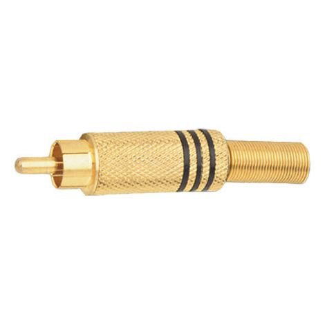 Elektro DH Langer Metall-Cinch-Stecker Koaxial-Cinch-Stecker. Rote Ringe 10.593/D/R 8430552061242