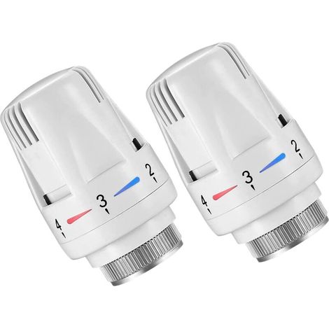 Válvula termostática G1/2", válvula termostática automática estándar, tapa de válvula de radiador, cabezal aislante - 2 piezas