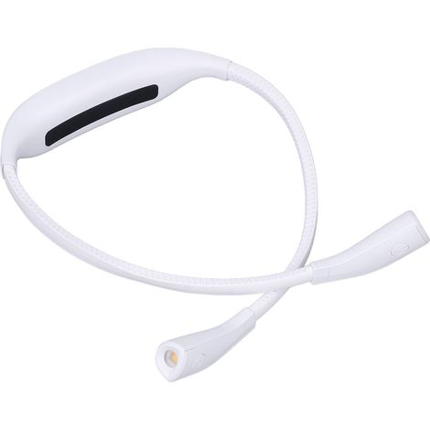 Lampe de lecture portable LED rechargeable par USB, à suspendre autour du cou, pour la lecture et la réparation (Blanc) (1/5)