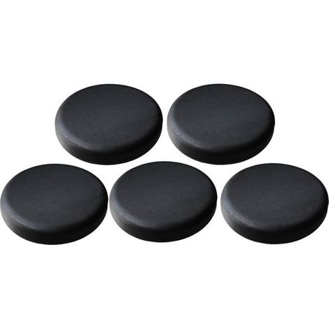 Housse De Tabouret De Bar En Cuir Artificiel 5PCS Housse De Siège De Chaise Ronde, Noir, 35x10cm (1/4)