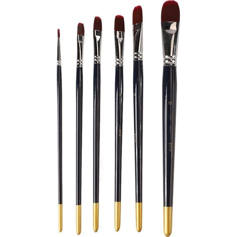 6 pièces pinceaux acrylique débutant peinture lisse épaisse DIY poils nylon pour ongles visage (1/5)