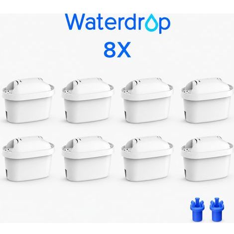 Waterdrop Cartouche de Filtre à Eau, Remplacement pour Brita® Maxtra+® Plus, Maxtra Pro® All-in-1, Compatible avec Brita® Carafe Filtrante, Réduire les PFAS, PFOA/PFOS, TÜV SÜD, NSF Certifiée (8) (1/4)