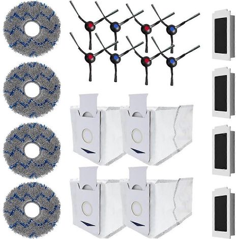Pièces de rechange pour aspirateurs robots T30 Pro Omni et T30 PRO MAX : filtre HEPA, brosses latérales et lingettes de nettoyage. (1/5)