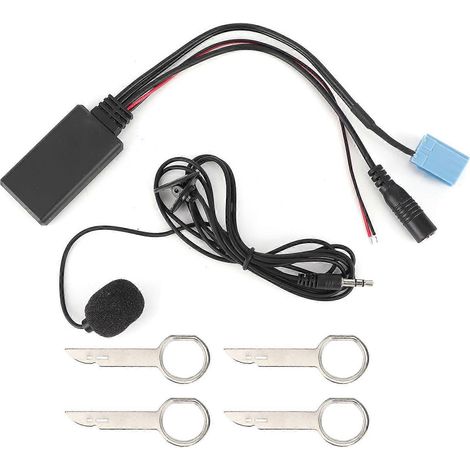 Adaptateur microphone de voiture à 8 broches, Bluetooth 5.0, câble audio AUX, accessoire pour lecteur de musique. (1/5)