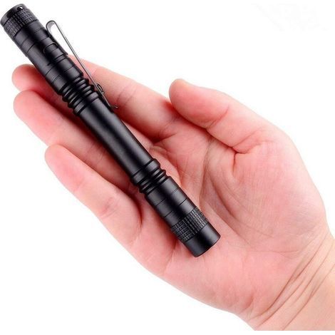 LED Pen Mini Flashlight Super Small Waterproof Pocket Clip Powered by AAA Pole (Not Included) Easy Carry for Outdoor Equipment for Hiking, Camping, Hunting(140m (1/3)
