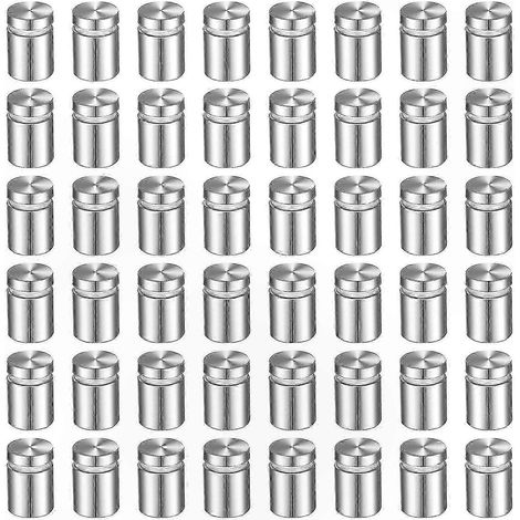 Vis de séparation en acier inoxydable pour fixation d'enseignes, lot de 100, 1/2 x 1 pouce, idéales pour vitrines en verre et panneaux acryliques (1/5)