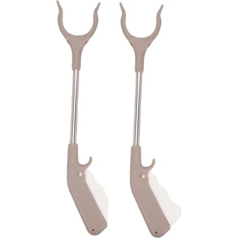 Long litter picker made of aluminum and plastic, robust litter picker, collection tool for indoor and outdoor use, practical for parks and households, 2 pieces (1/5)