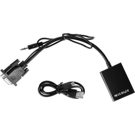 Convertitore da VGA a HDMI - Xuyan - Cavo adattatore digitale HD 1080P - Segnale analogico di linea video e audio (1/4)