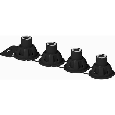 Pied de douche extra long pour receveur de douche - Grappe de 4