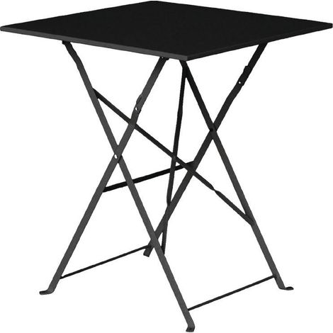 Table de Terrasse Noire en Acier Carrée 600 mm - Bolero (1/5)