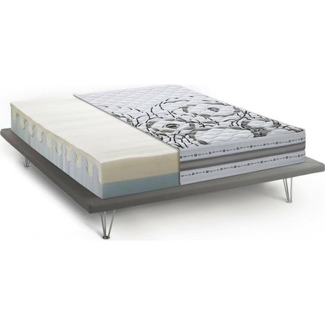 Talamo Italia - Materasso matrimoniale Incoronata, Materasso in Memory foam e Waterfoam, 100% Made in Italy, Anti acaro e Anallergico, Cm 160x190h 22