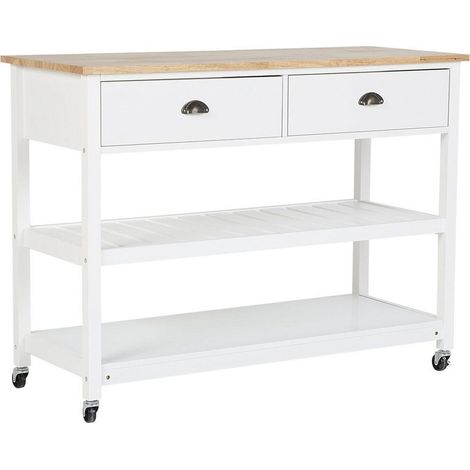 Kitchen Trolley NAVARINO Wood White (1/5)