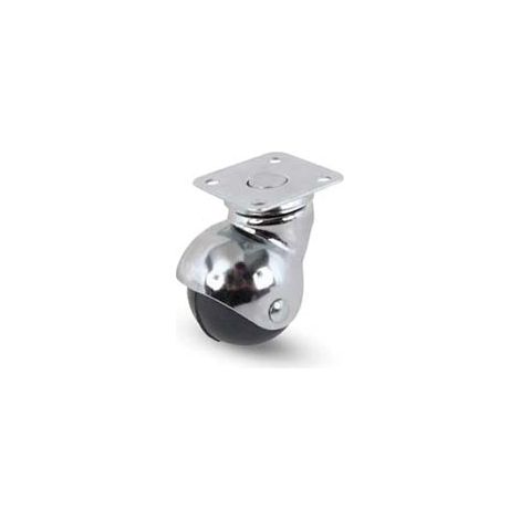 RUOTE SFERICHE IN GOMMA CON PIASTRA GIREVOLE165- - ø mm.50 piastra mm.47x47 mm.68h. port. Kg.40 - 4 pezzi AVO