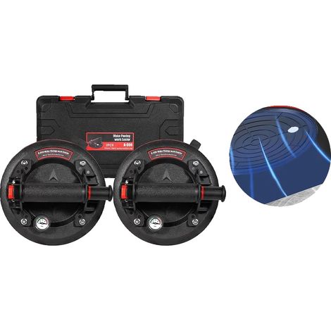 Ventouse de levage à vide, capacité de charge verticale de 800 lbs, capacité de charge horizontale de 600 lbs, température de fonctionnement de -20℃ à 60℃, le vide dure jusqu'à 6 heures, design de poi (1/5)