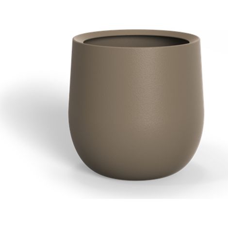 Adezz Lora Pflanzgefäß Fiberglas Pflanzkübel Blumenkübel 60x60 cm beigegrau