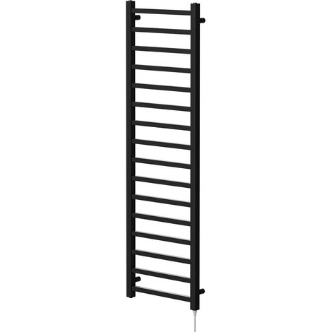 Colore Blaine Matt Black 1600mm x 500mm Straight Electric Heated Towel Rail (1/5)