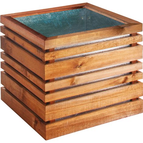 Bac à fleurs carré en bois Lign Z - 60 x 60 x 50 cm