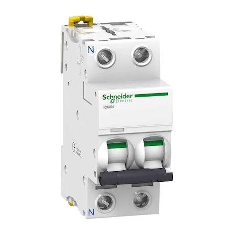 Schneider A9F74604 Acti9 iC60N - Circuit breaker - 1P+N - 4A - C-curve - 230Vac - 6000A/50kA