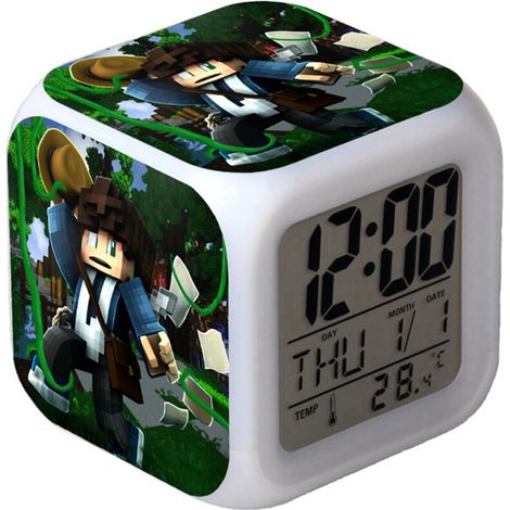 Digitaler Multifunktionswecker Minecraft-Wecker LED-Edition