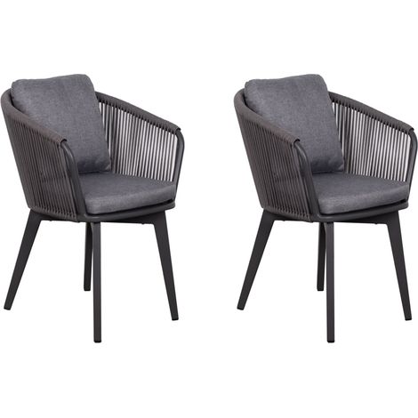 deVries 2x Dining-Sessel ""BRESCIA"" 2 Stück, Größe 58 x 63 x 78 cm, antharzit