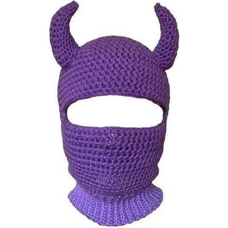 Bonnet tricoté, masque intégral, bonnet en laine, cagoule, chapeau d'Halloween, Roland L violet foncé (1/5)