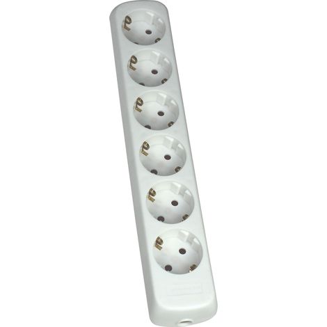 Bloc multiprise 6 prises à visser, sans câble pour un usage en intérieur d'après la norme IP20 Blanc (1/4)