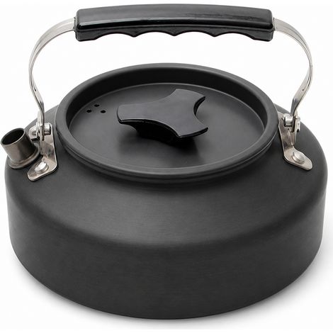 Cafetière bouilloire de camping portable 1,1 L noir (1/5)