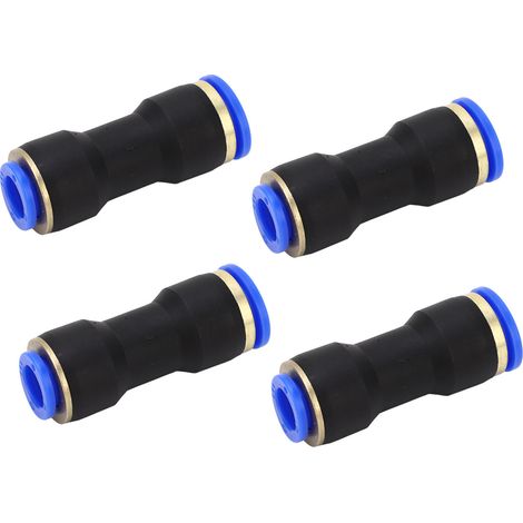 Raccord Pneumatique Droit 4 Pièces, Connecteur Rapide en Caoutchouc pour Industrie Auto & Emballage, 5/8in 1/2in (1/5)