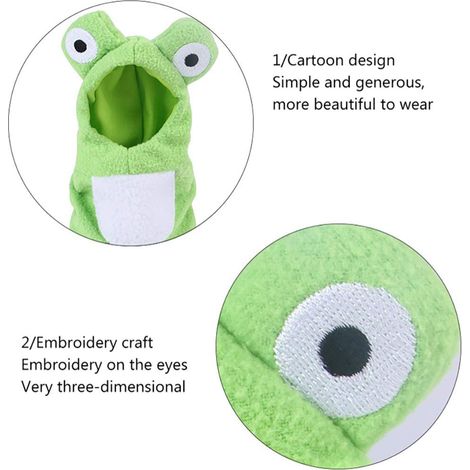 Perruche perroquet costume déguisement grenouille mignon artisanat fait main taille L pour oiseau (1/4)