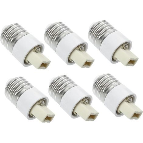 Adaptateur De Culot E27 Vers G9 Led Léger En Pc, Convertisseur D'éclairage à Vis Pratique Pour Lampes De Table Et Plafonniers, Lot De 6 Pièces Compatible Ampoules Led (1/5)