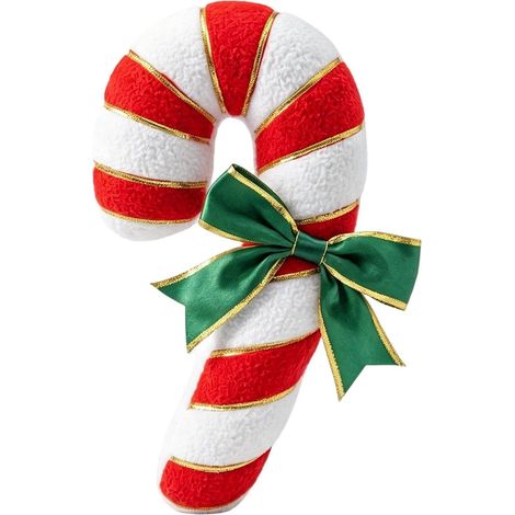 Coussin décoratif en forme de sucre d'orge – Peluche sucette pour les fêtes – Coussin douillet – 23 x 5 x 34 cm (1/5)