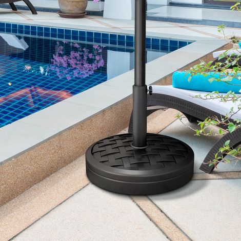 Base per ombrellone in cemento, 18 kg, supporto rotondo per ombrelloni da 32/38/48 mm, nero