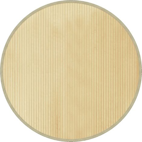 Tapis rond naturel clair 100 cm bambou (1/5)