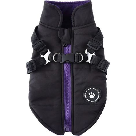 Vêtements d'automne et d'hiver pour chiens Vêtements rembourrés en coton chaud imperméable pour animaux de compagnie(S) Label (1/5)