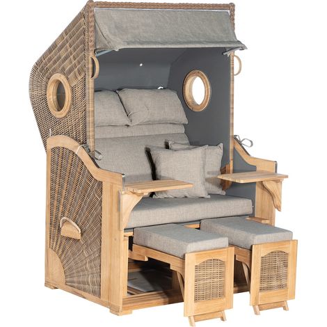 Strandkorb Rustikal 295 PLUS TEAK COSY 2-Sitzer KS-antikbr.