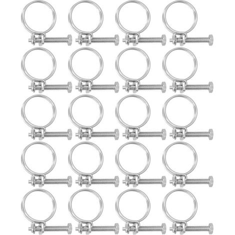 Colliers de serrage en acier inoxydable 201, réglables et anticorrosion pour tuyaux de 19-22mm