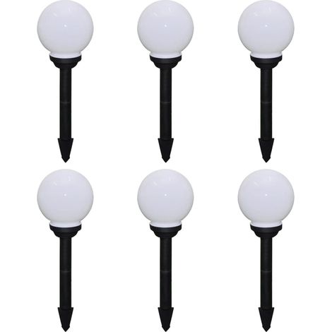 Wegeleuchten 6 Stk. LED 20 cm mit Erdspieß