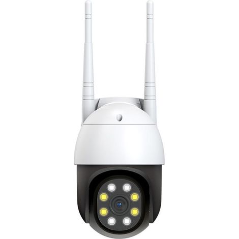 SABIR Caméra de sécurité extérieure 1MP, dôme PTZ wifi 720P, vue à 360°, vision nocturne, deux canaux audio, détection de mouvement, accès à distance via l'application icam365, étanchéité IP66 (1/5)
